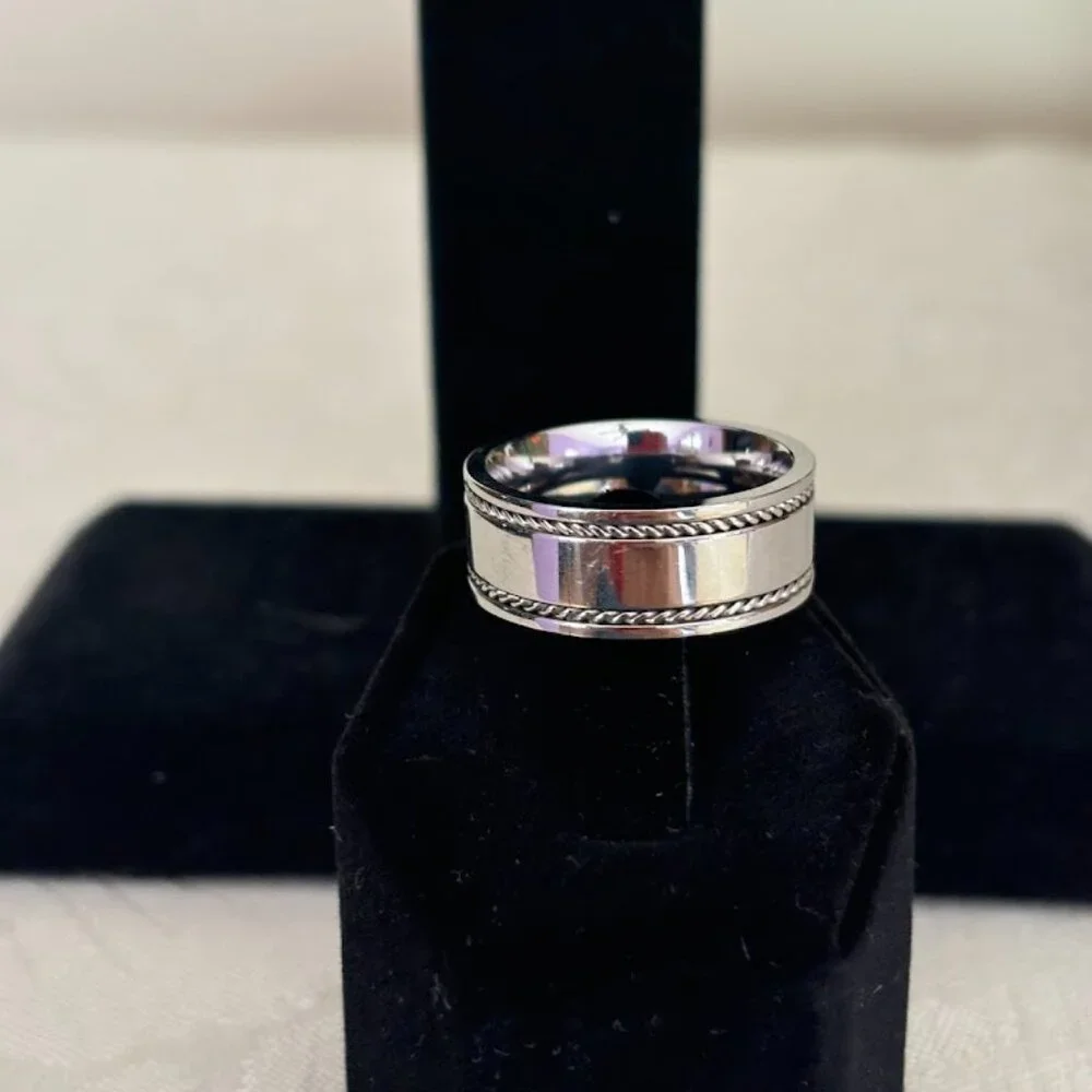 Sterling Silver (925) Bracelet (8") and Ring (9.5) with Moissanite Stones - Picture 6 of 16